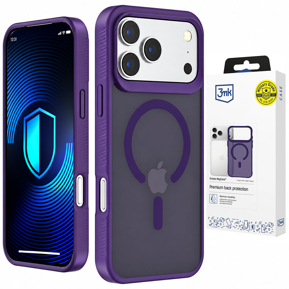 Coque MagSafe pour Apple iPhone 18 Pro Max / 17 Pro Max, 3MK, Smoke MagCase, violette