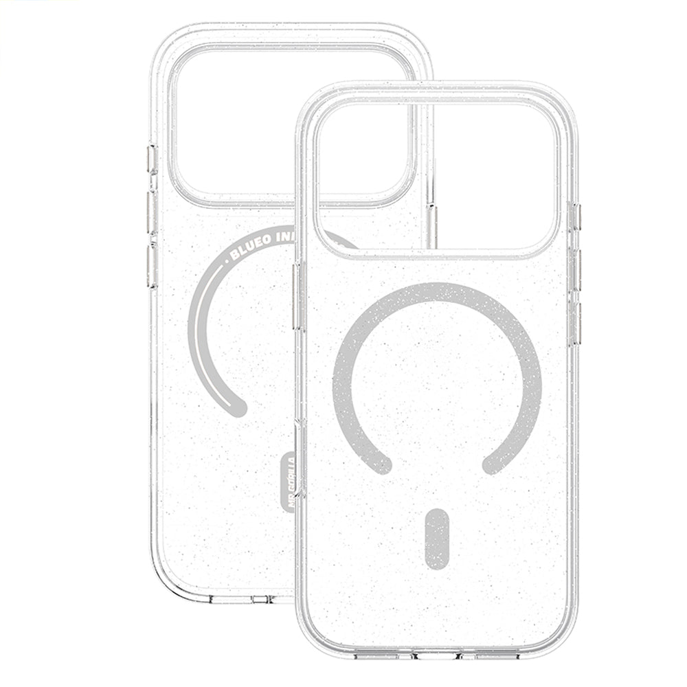 Coque MagSafe pour Apple iPhone 18 Pro Max / 17 Pro Max, Blueo, Crystal Pro Anti-Drop Glitter, transparente