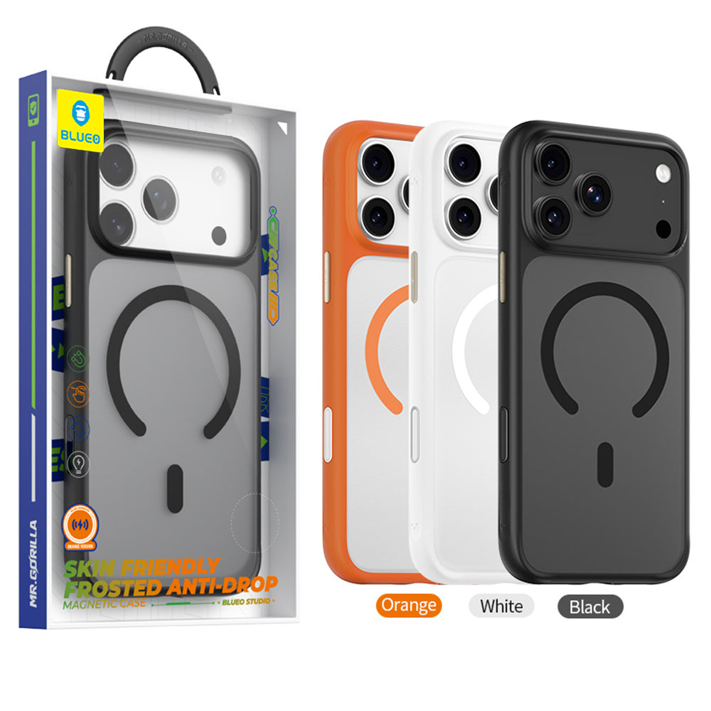 Coque MagSafe pour Apple iPhone 18 Pro Max / 17 Pro Max, Blueo, douce pour la peau et antichoc, blanche satinée