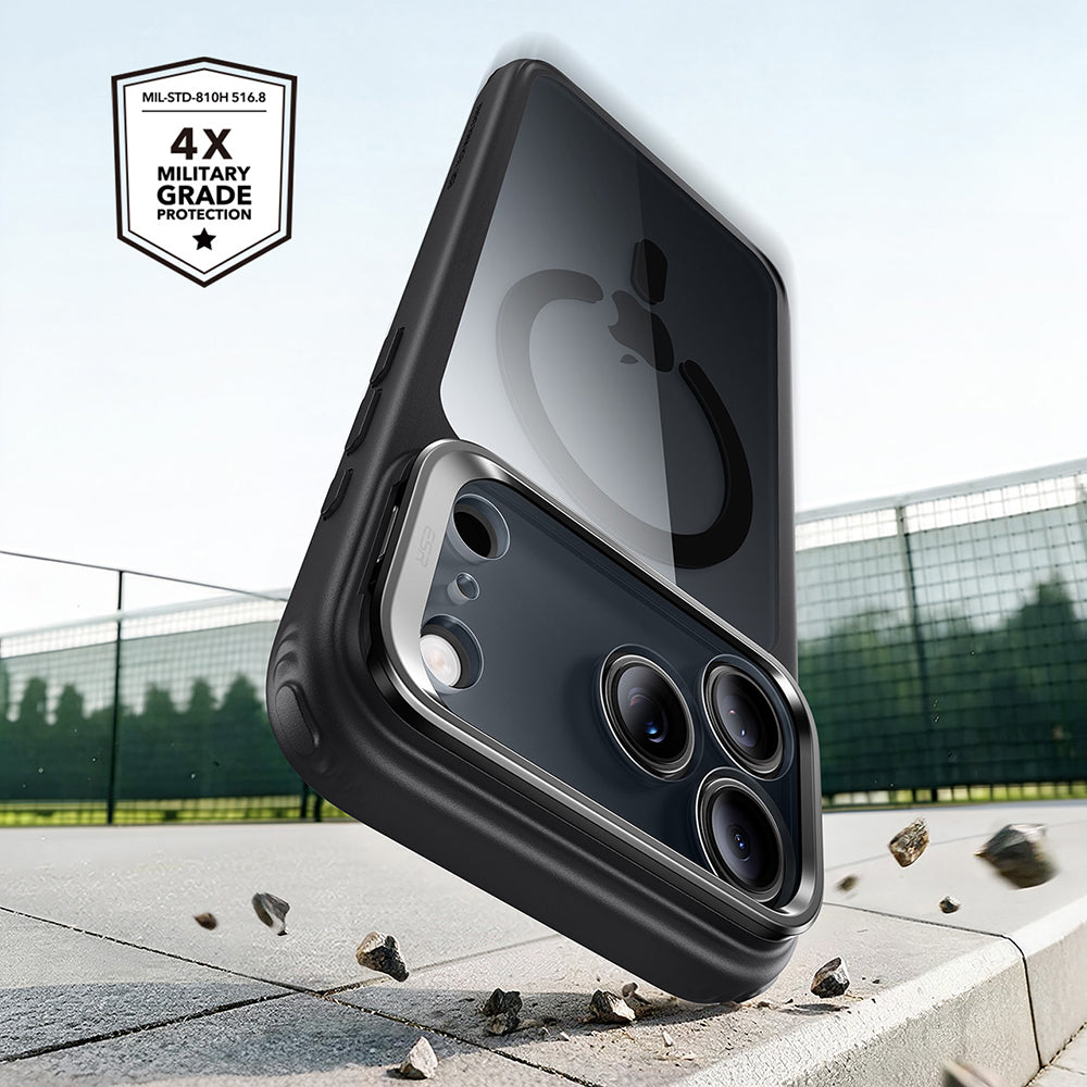 Custodia MagSafe per Apple iPhone 18 Pro Max / 17 Pro Max, ESR, Classic Hybrid Kickstand, Nera Trasparente