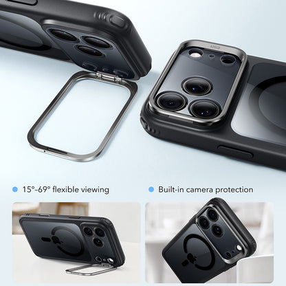 Custodia MagSafe per Apple iPhone 18 Pro Max / 17 Pro Max, ESR, Classic Hybrid Kickstand, Nera Trasparente