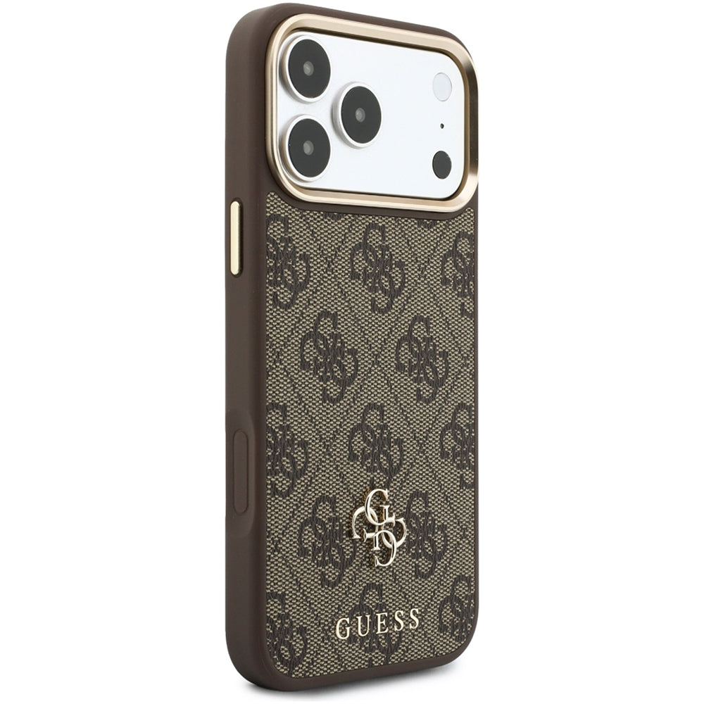 Coque MagSafe pour Apple iPhone 18 Pro Max / 17 Pro Max, Guess, 4G Cardslot & Big Strap, marron