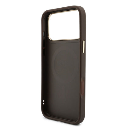 Coque MagSafe pour Apple iPhone 18 Pro Max / 17 Pro Max, Guess, 4G Cardslot & Big Strap, marron