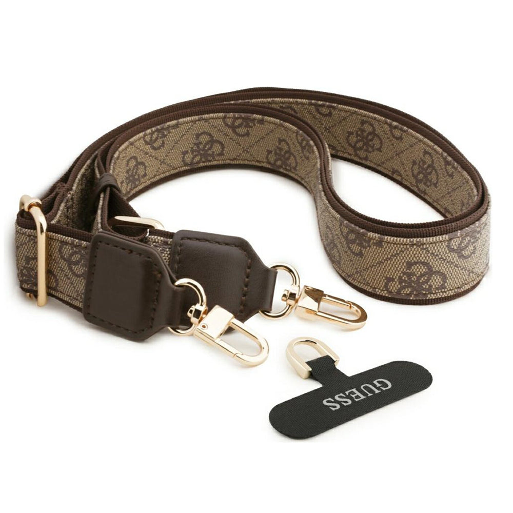 Coque MagSafe pour Apple iPhone 18 Pro Max / 17 Pro Max, Guess, 4G Cardslot & Big Strap, marron
