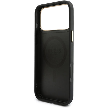 Coque MagSafe pour Apple iPhone 18 Pro Max / 17 Pro Max, Guess, 4G Cardslot & Big Strap, noire