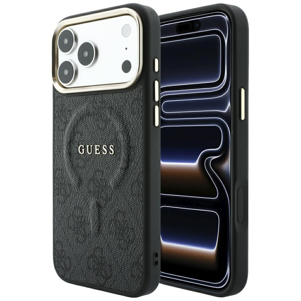 Coque MagSafe pour Apple iPhone 18 Pro Max / 17 Pro Max, Guess, 4G Embossed Classic, Noire