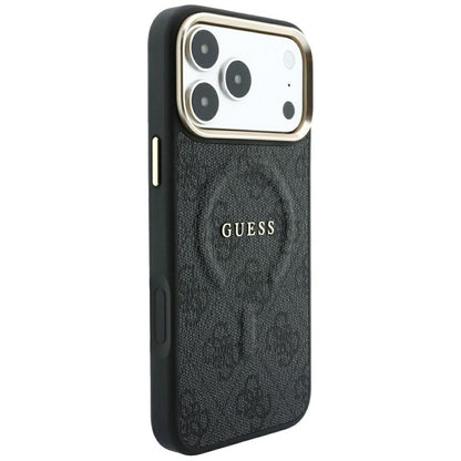 Coque MagSafe pour Apple iPhone 18 Pro Max / 17 Pro Max, Guess, 4G Embossed Classic, Noire