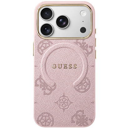 Coque MagSafe pour Apple iPhone 18 Pro Max / 17 Pro Max, Guess, Logo Classique 4G en Relief, Rose