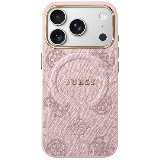 Custodia MagSafe per Apple iPhone 18 Pro Max / 17 Pro Max, Guess, 4G Anello Classico Logo in Rilievo, Rosa