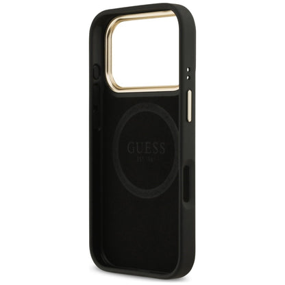 Coque MagSafe pour Apple iPhone 18 Pro Max / 17 Pro Max, Guess, plaque logo 4G, noire