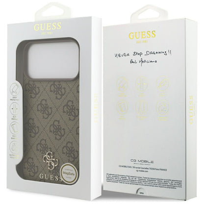 Custodia MagSafe per Apple iPhone 18 Pro Max / 17 Pro Max, Guess, 4G Small and Classic, Marrone