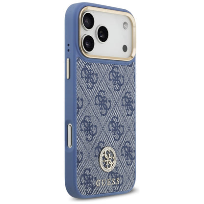 Coque MagSafe pour Apple iPhone 18 Pro Max / 17 Pro Max, Guess, logo 4G strass, bleue