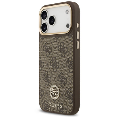 Coque MagSafe pour Apple iPhone 18 Pro Max / 17 Pro Max, Guess, logo 4G strass, marron