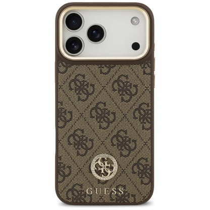 Coque MagSafe pour Apple iPhone 18 Pro Max / 17 Pro Max, Guess, logo 4G strass, marron