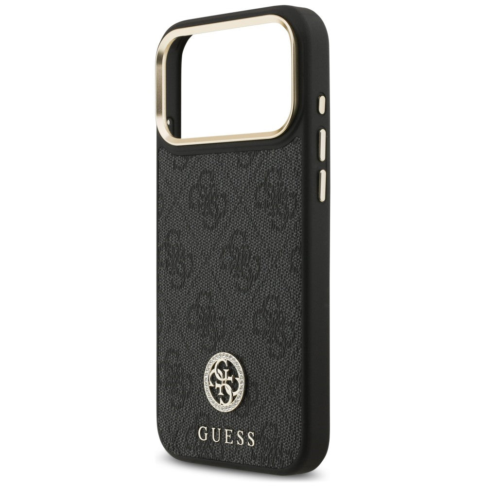 Coque MagSafe pour Apple iPhone 18 Pro Max / 17 Pro Max, Guess, logo 4G strass, noire