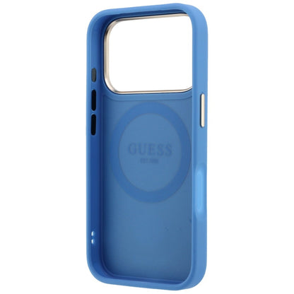 MagSafe Case for Apple iPhone 18 Pro Max / 17 Pro Max, Guess, 4G Stripe Round Classic Logo, Blue