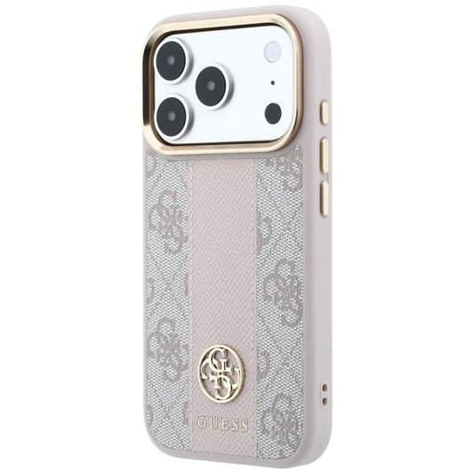 Custodia MagSafe per Apple iPhone 18 Pro Max / 17 Pro Max, Guess, 4G Stripe Round Classic Logo, Rosa