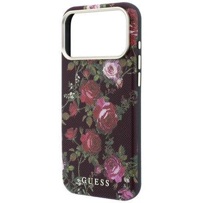 MagSafe-Hülle für Apple iPhone 18 Pro Max / 17 Pro Max, Guess, Blossom Roses Print, Burgunderrot