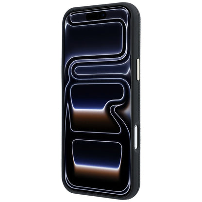 MagSafe-Hülle für Apple iPhone 18 Pro Max / 17 Pro Max, Guess, genarbtes rundes Strass-Logo, Schwarz