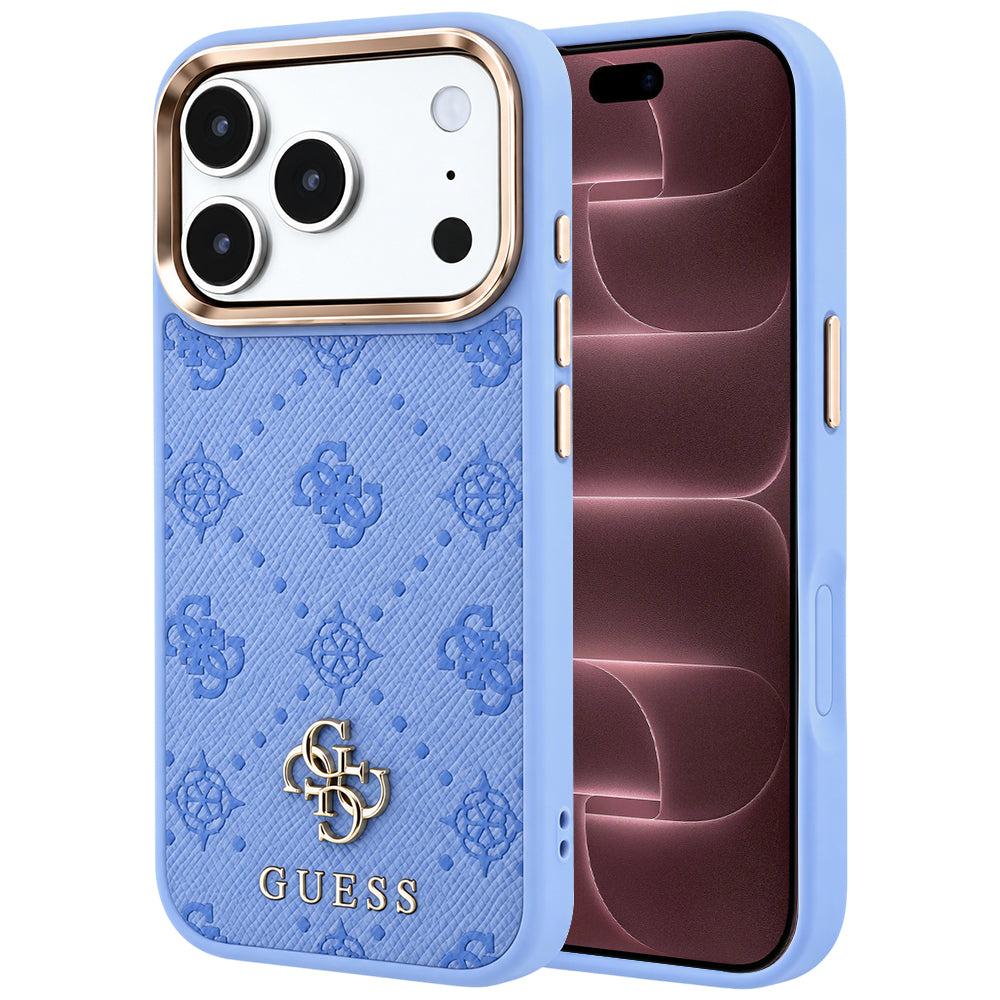 MagSafe-Hülle für Apple iPhone 18 Pro Max / 17 Pro Max, Guess, Peony 4G Small Logo, Blau