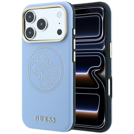 Custodia MagSafe per Apple iPhone 18 Pro Max / 17 Pro Max, Guess, Perforata 4G, Blu