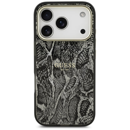 Coque MagSafe pour Apple iPhone 18 Pro Max / 17 Pro Max, Guess, motif python, noire