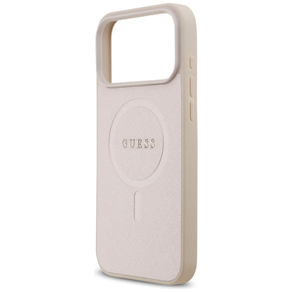 Custodia MagSafe per Apple iPhone 18 Pro Max / 17 Pro Max, Guess, Saffiano, Rosa