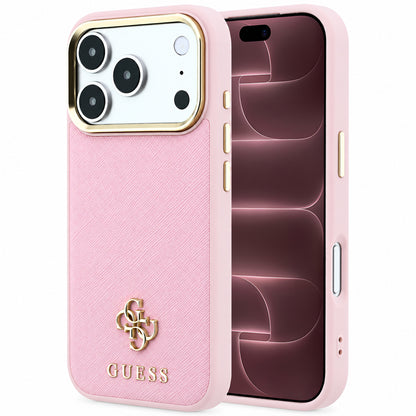 Custodia MagSafe per Apple iPhone 18 Pro Max / 17 Pro Max, Guess, Saffiano Small 4G Classic, Rosa