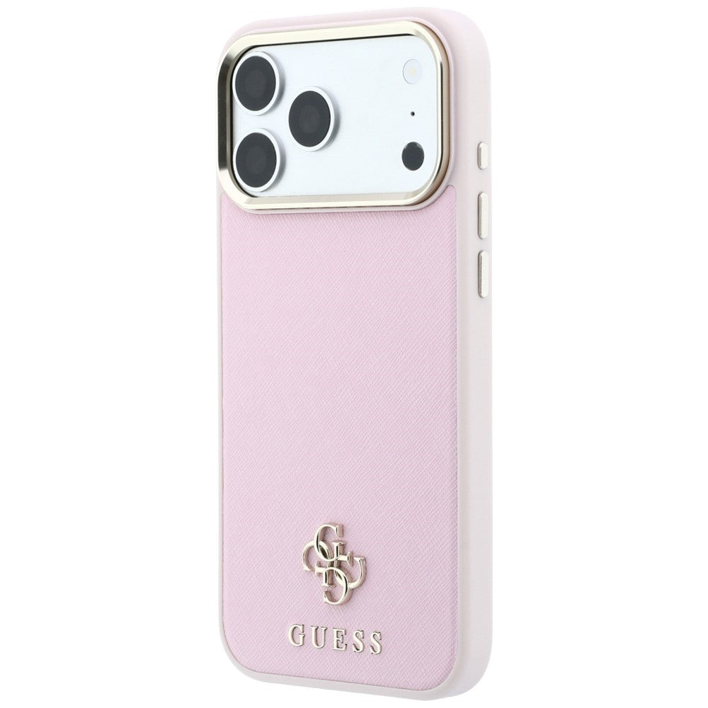 Custodia MagSafe per Apple iPhone 18 Pro Max / 17 Pro Max, Guess, Saffiano Small 4G Classic, Rosa