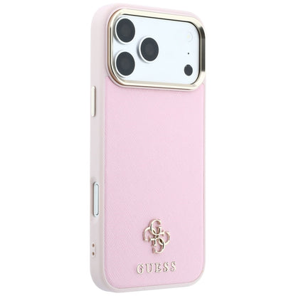 Custodia MagSafe per Apple iPhone 18 Pro Max / 17 Pro Max, Guess, Saffiano Small 4G Classic, Rosa