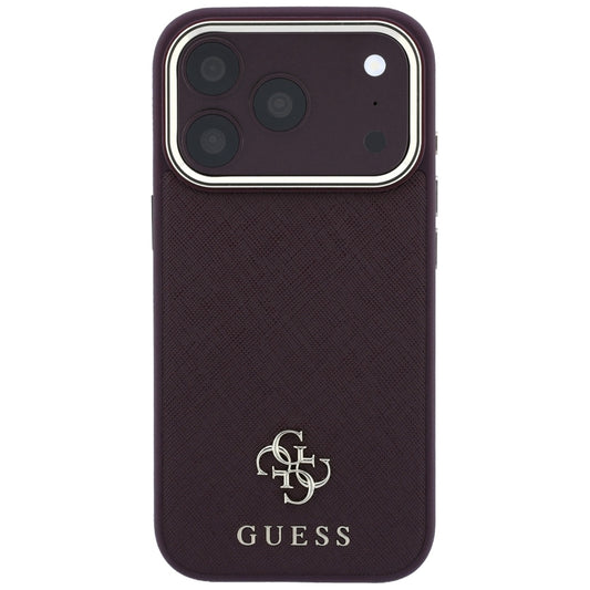 Custodia MagSafe per Apple iPhone 18 Pro Max / 17 Pro Max, Guess, Saffiano Small 4G Classic, Vinaccia
