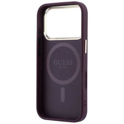 Coque MagSafe pour Apple iPhone 18 Pro Max / 17 Pro Max, Guess, Saffiano Small 4G Classic, Bordeaux