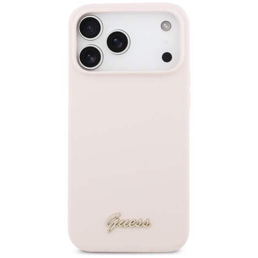 MagSafe-Hülle für Apple iPhone 18 Pro Max / 17 Pro Max, Guess, Script Metal Logo, Rosa