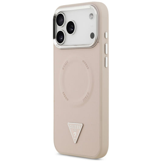 Custodia MagSafe per Apple iPhone 18 Pro Max / 17 Pro Max, Guess, Triangle Logo, Rosa