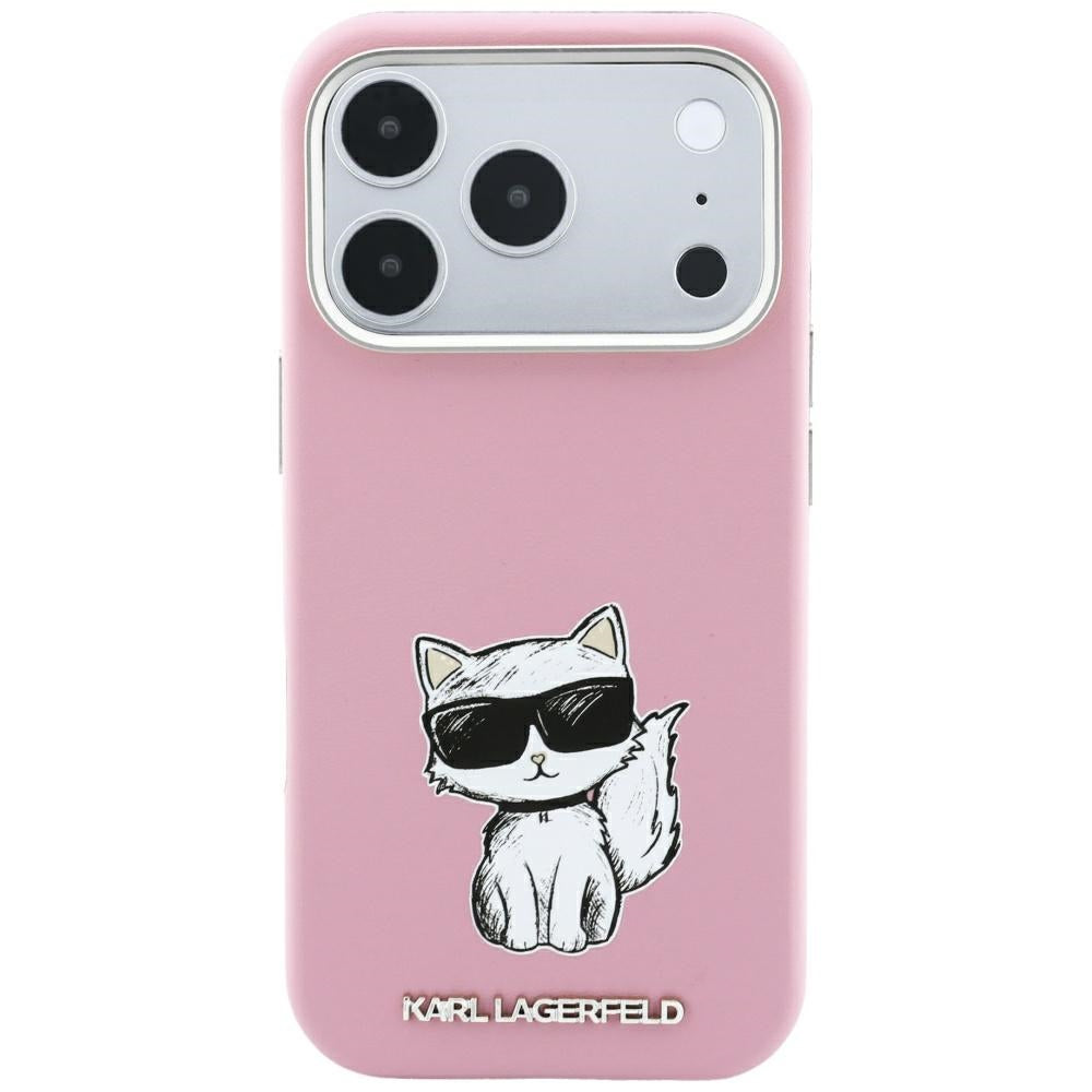 Custodia MagSafe per Apple iPhone 18 Pro Max / 17 Pro Max, Karl Lagerfeld, Choupette Sketch, Rosa