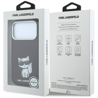 Coque MagSafe pour Apple iPhone 18 Pro Max / 17 Pro Max, Karl Lagerfeld, Choupette Sketch, Bordeaux
