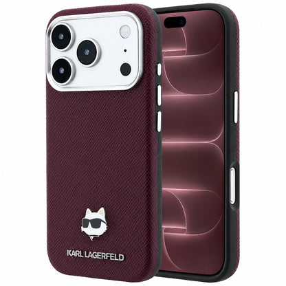 Custodia MagSafe per Apple iPhone 18 Pro Max / 17 Pro Max, Karl Lagerfeld, Grained Choupette Head, Vinaccia