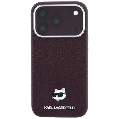 Custodia MagSafe per Apple iPhone 18 Pro Max / 17 Pro Max, Karl Lagerfeld, Grained Choupette Head, Vinaccia
