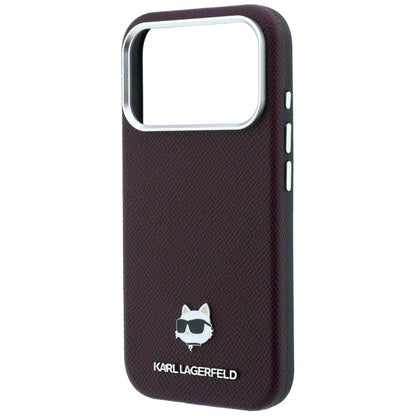 Custodia MagSafe per Apple iPhone 18 Pro Max / 17 Pro Max, Karl Lagerfeld, Grained Choupette Head, Vinaccia