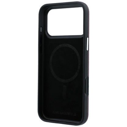 MagSafe Case for Apple iPhone 18 Pro Max / 17 Pro Max, Karl Lagerfeld, Grained Elongated Logo, Burgundy