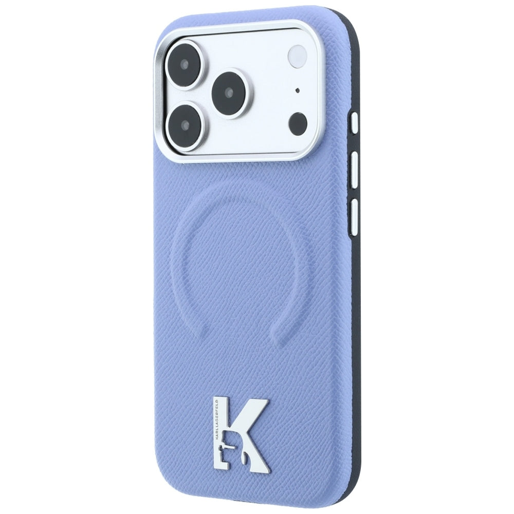 Custodia MagSafe per Apple iPhone 18 Pro Max / 17 Pro Max, Karl Lagerfeld, Grained Embossed Ring, Blu