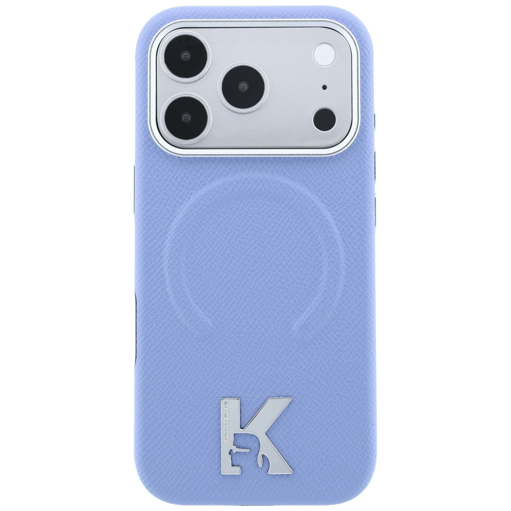 Custodia MagSafe per Apple iPhone 18 Pro Max / 17 Pro Max, Karl Lagerfeld, Grained Embossed Ring, Blu