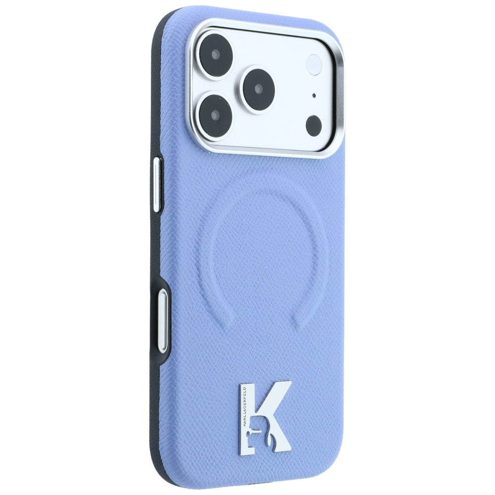 Custodia MagSafe per Apple iPhone 18 Pro Max / 17 Pro Max, Karl Lagerfeld, Grained Embossed Ring, Blu