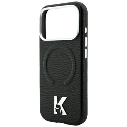 MagSafe-Hülle für Apple iPhone 18 Pro Max / 17 Pro Max, Karl Lagerfeld, Grained Embossed Ring, Schwarz