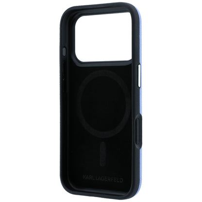 Custodia MagSafe per Apple iPhone 18 Pro Max / 17 Pro Max, Karl Lagerfeld, Grained Karl & Choupette Head's Metal, Bleu