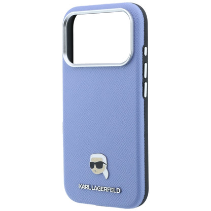 Custodia MagSafe per Apple iPhone 18 Pro Max / 17 Pro Max, Karl Lagerfeld, Metallo Testa Karl Grana, Blu