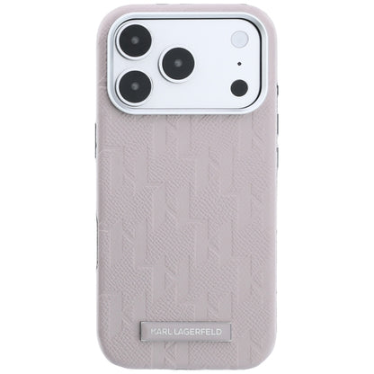 Custodia MagSafe per Apple iPhone 18 Pro Max / 17 Pro Max, Karl Lagerfeld, Logo in resina monocromatica granulata, Rosa