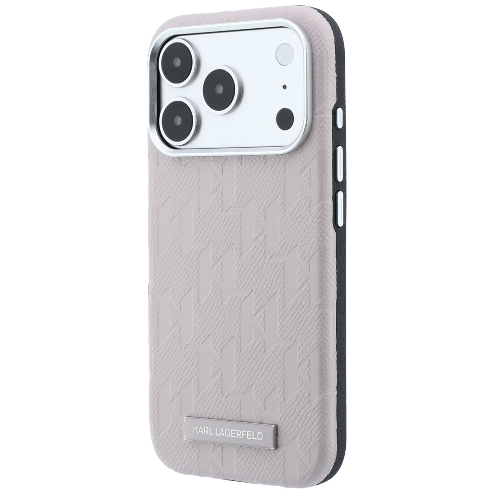 Custodia MagSafe per Apple iPhone 18 Pro Max / 17 Pro Max, Karl Lagerfeld, Logo in resina monocromatica granulata, Rosa