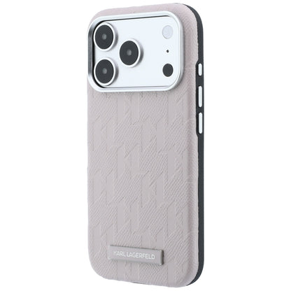 Custodia MagSafe per Apple iPhone 18 Pro Max / 17 Pro Max, Karl Lagerfeld, Logo in resina monocromatica granulata, Rosa
