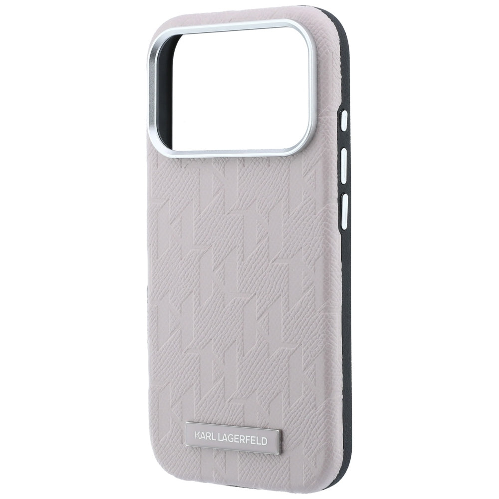 Custodia MagSafe per Apple iPhone 18 Pro Max / 17 Pro Max, Karl Lagerfeld, Logo in resina monocromatica granulata, Rosa